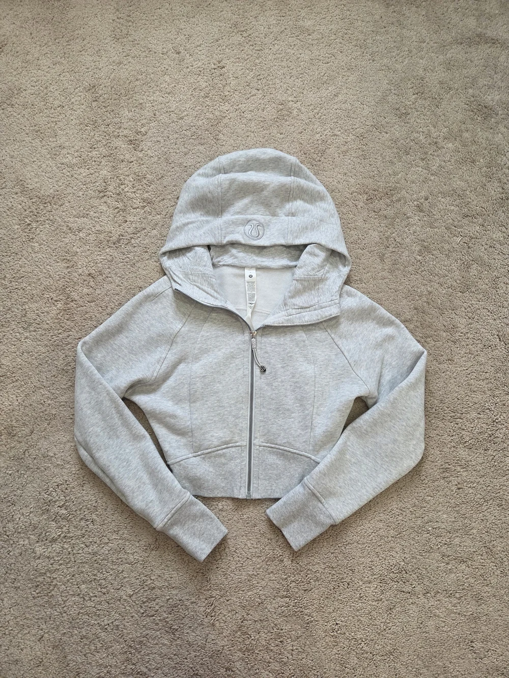 Lululemon Gray Cropped Scuba Hoodie Size 2